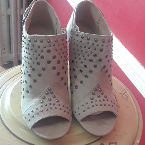 Studded Peep Toe Booties - Picture 2 of 3